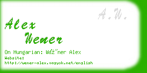 alex wener business card